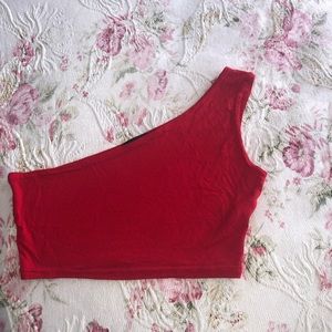 Red one shoulder croptop 💥